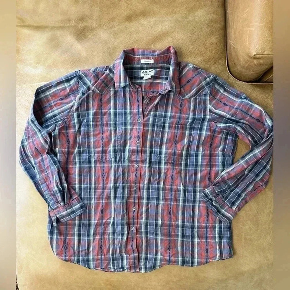 Ariat Real Relaxed Button Down Plaid Men’s Size XXL - Picture 1 of 9